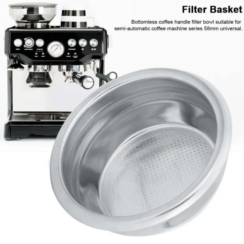 58mm Single & Double Porous Filter Bowl Basket for Semi-Automatic Coffee Machine