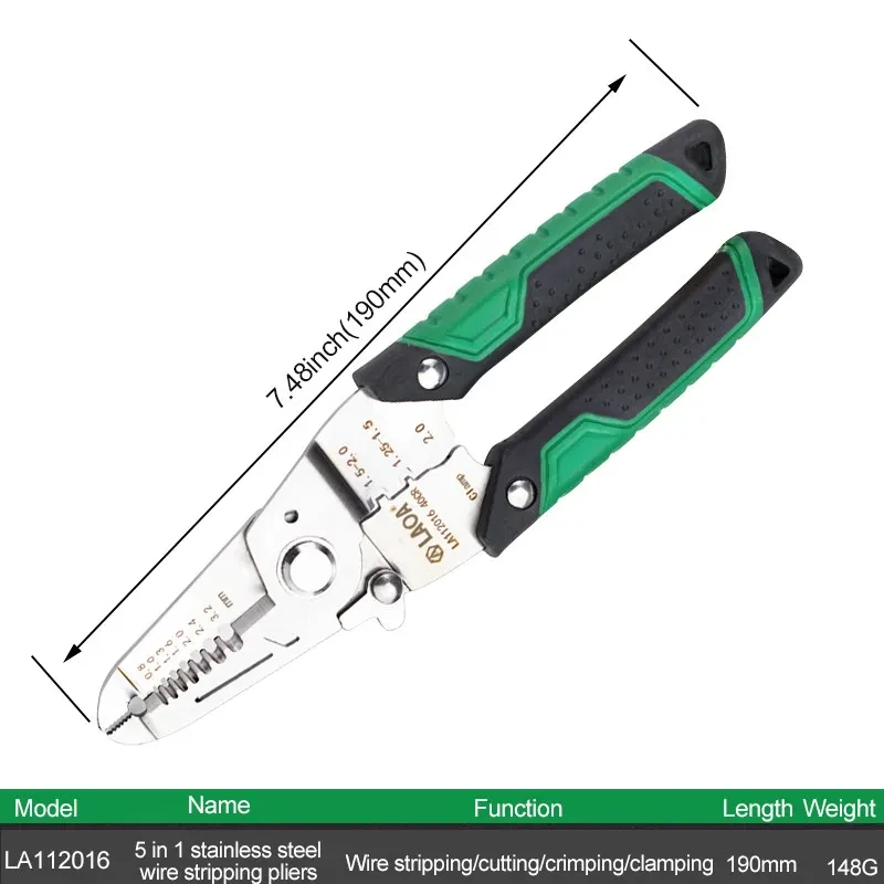 7-in-1 Stainless Steel Wire Stripper & Cutter β Electrician Tool