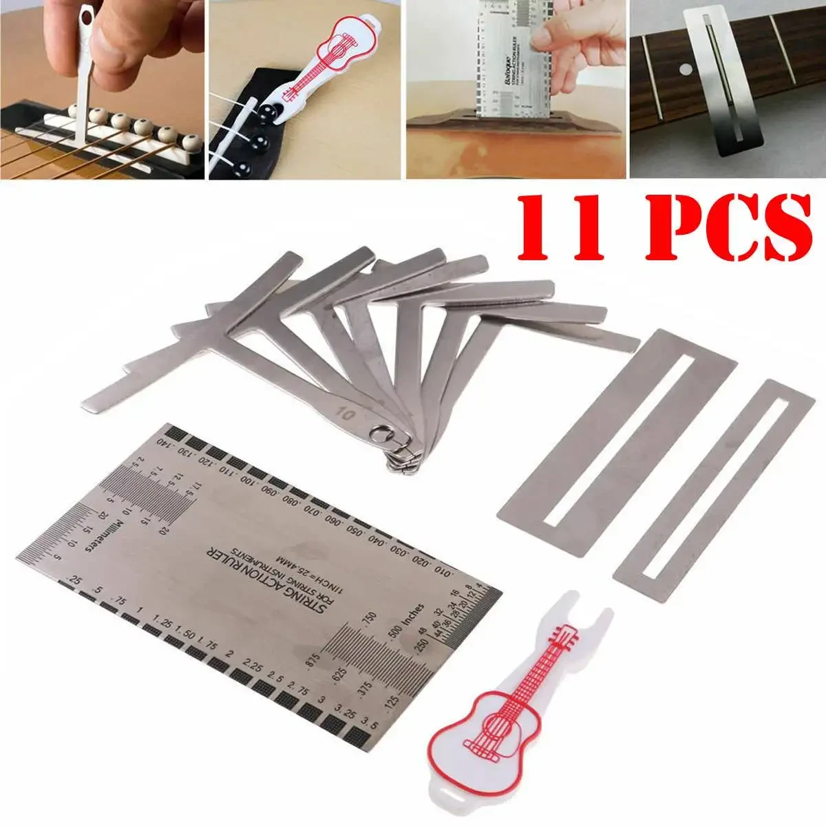 11 Pcs Guitar Repair Tool Kit – 4-in-1 Maintenance Accessories Set