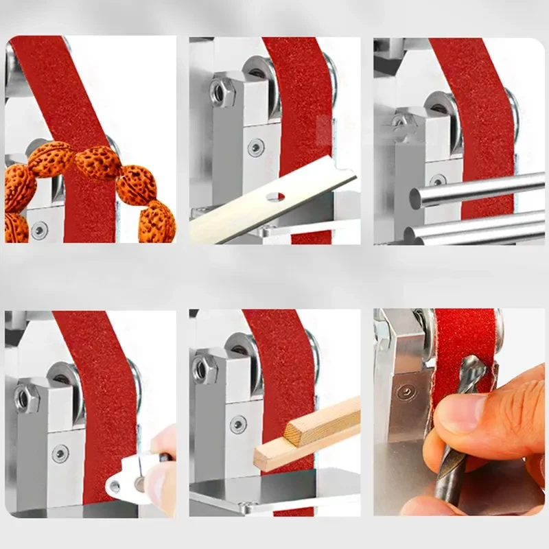 Mini DIY Abrasive Belt Polishing Machine – 7-Speed Bench Grinder