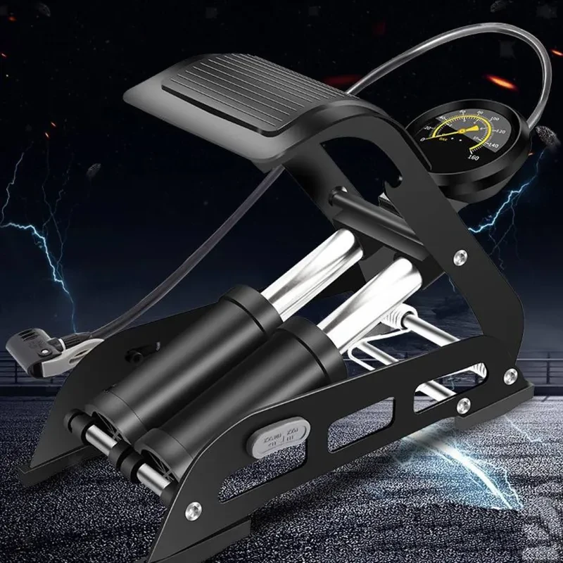 Dual-Cylinder Foot Pump 160PSI | Bicycle, Ball & Car Inflator