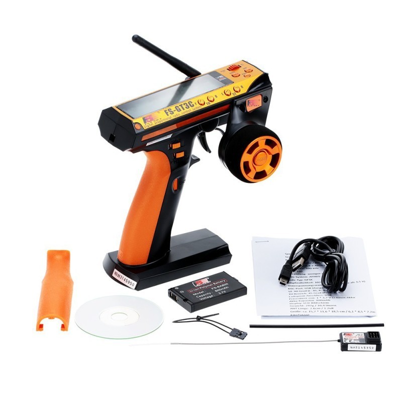 FS-GT3C 2.4GHz 3-Channel RC Car & Boat Remote Control Transmitter