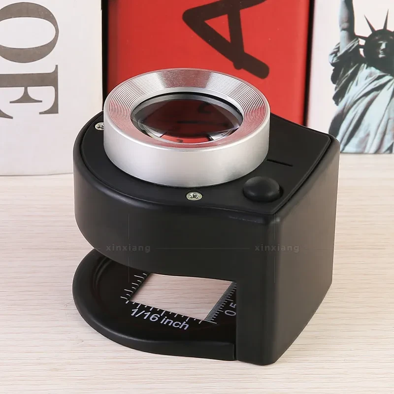 30X Metal Textile Printing Magnifier with LED & Money Detector