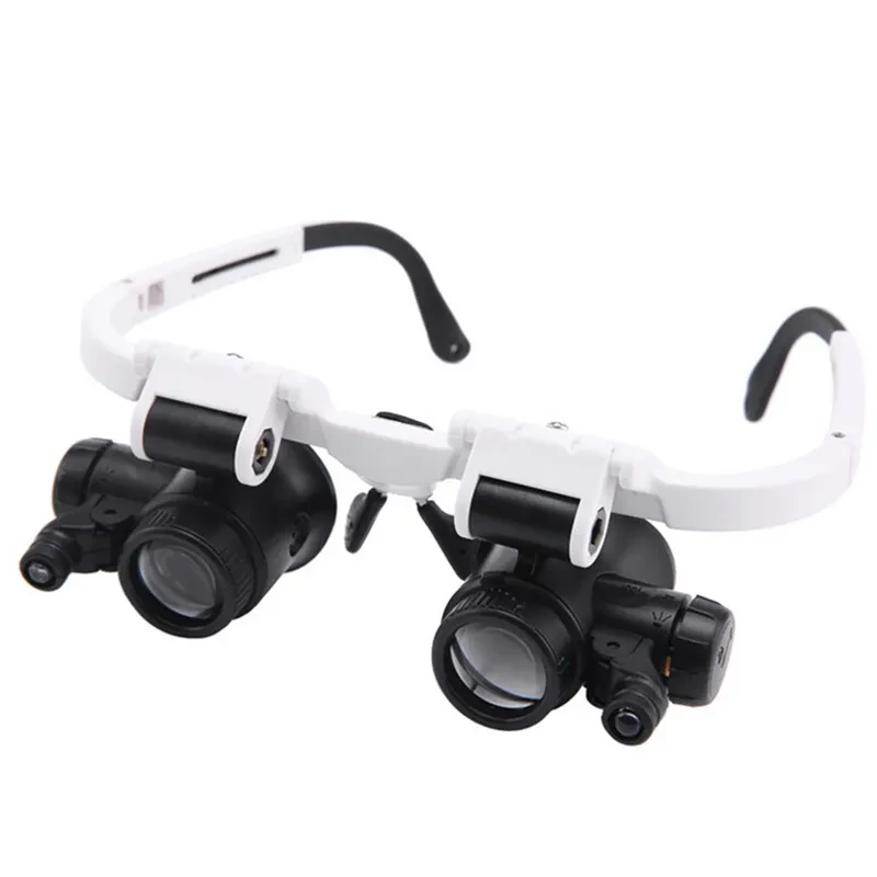 Head-Mounted Glasses Magnifier with LED Light | 8x–23x Lenses