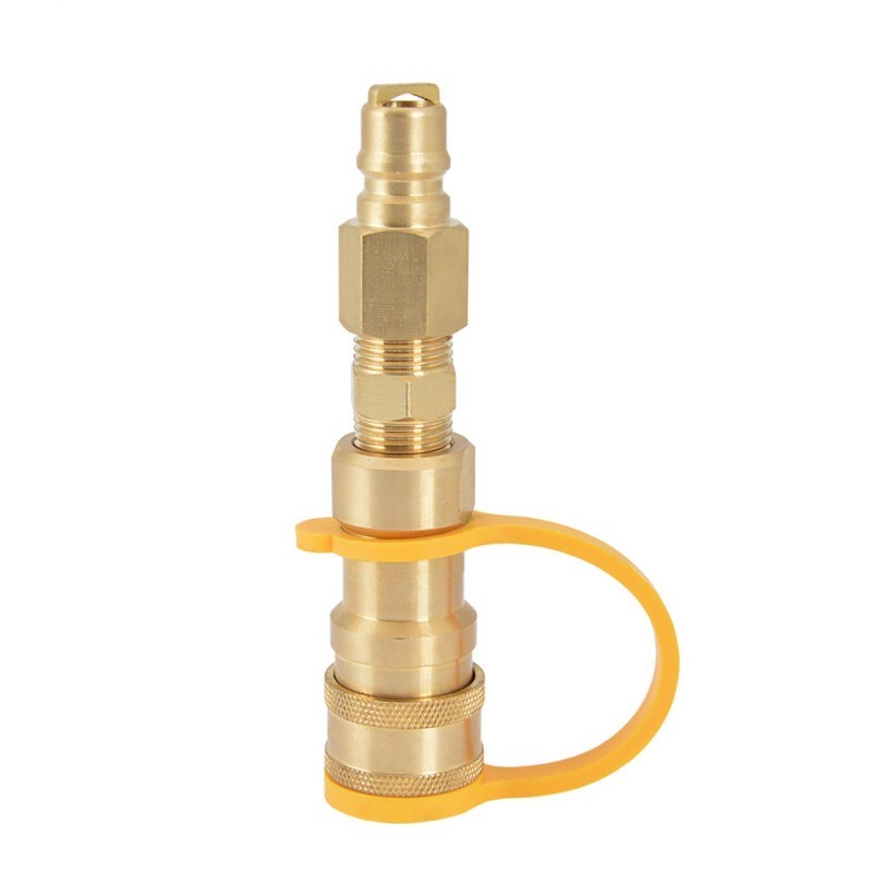 Gas Propane Conversion Connector 3/8 Brass Tank Charging Adapter