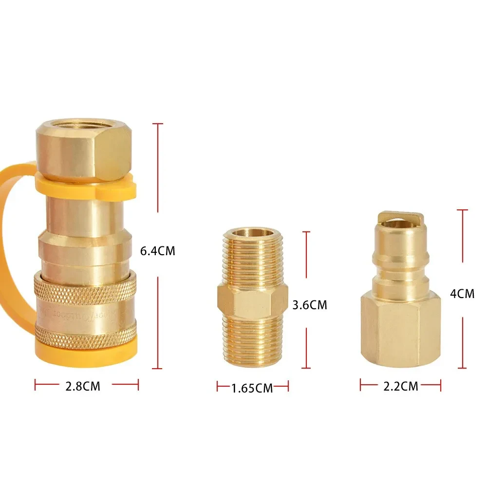 Gas Propane Conversion Connector 3/8 Brass Tank Charging Adapter