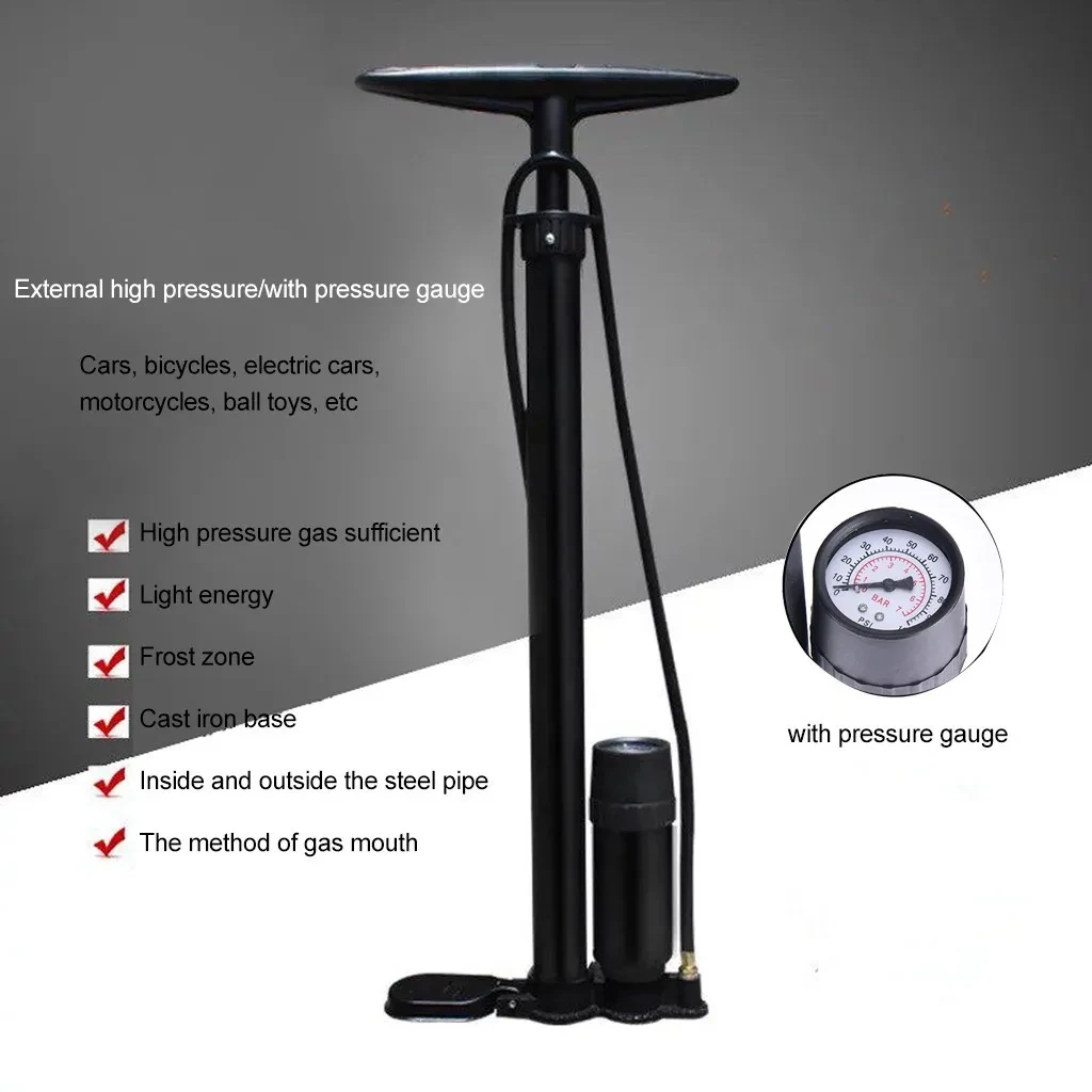 High Pressure Hand Foot Pump for Bike Tires, Balls & Pool Toys 160 PSI
