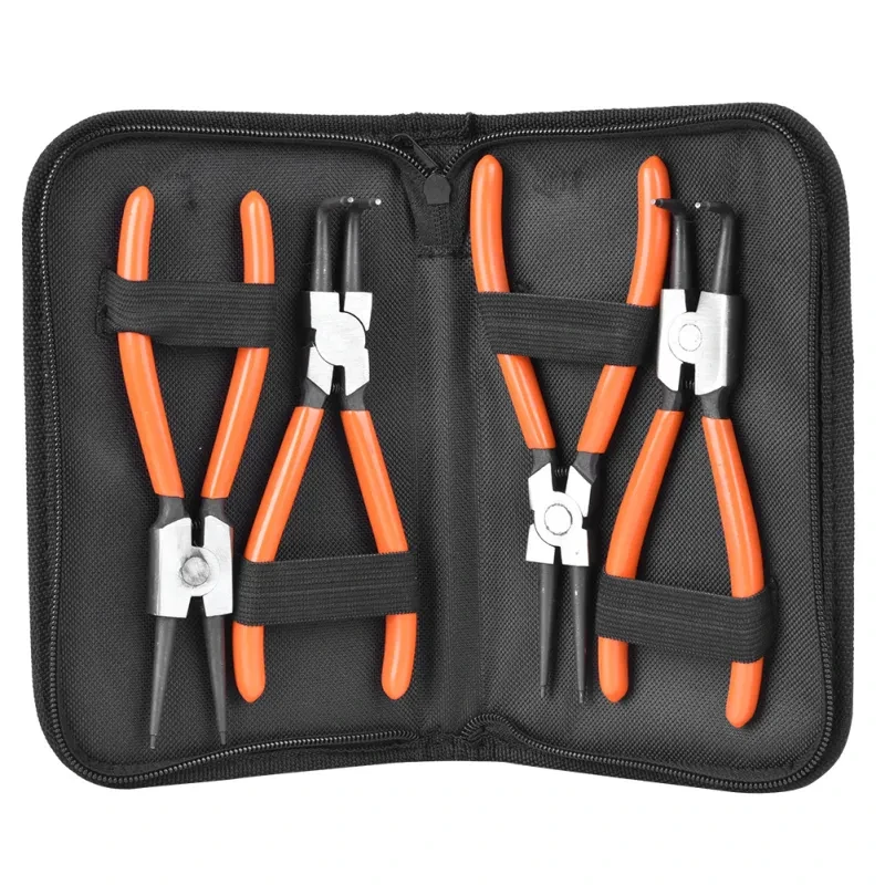 7-Inch Carbon Steel Internal External Snap Ring Pliers Set (4Pcs)