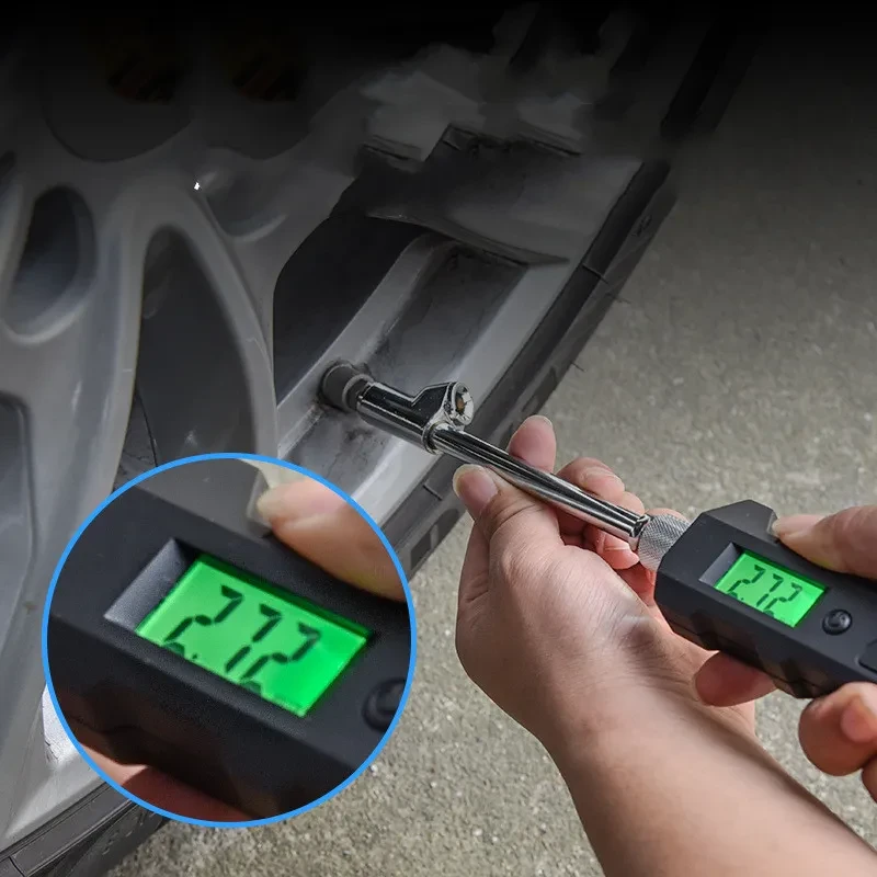 LCD Digital Tire Pressure Gauge Dual-Head with Backlight 230 PSI