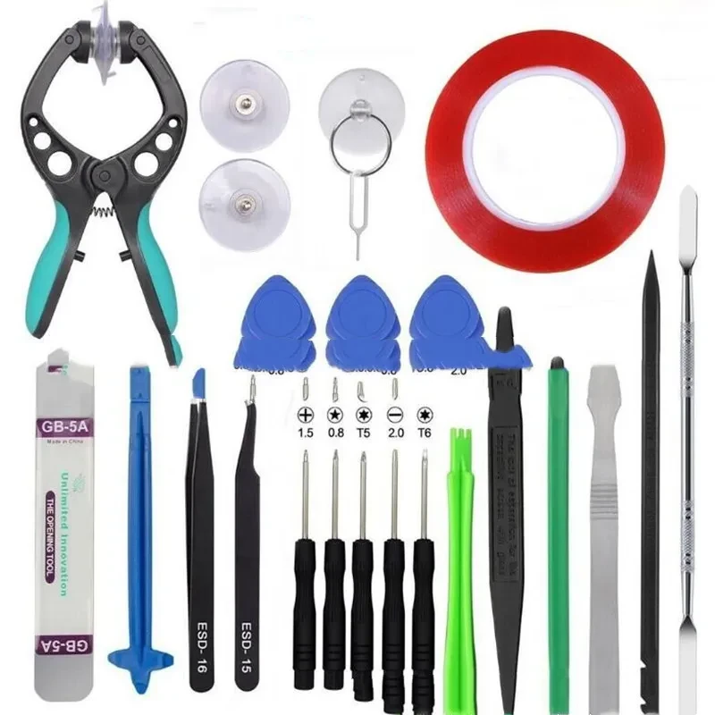 24-in-1 Mobile Phone Screen Opening Repair Tools Kit with Tape