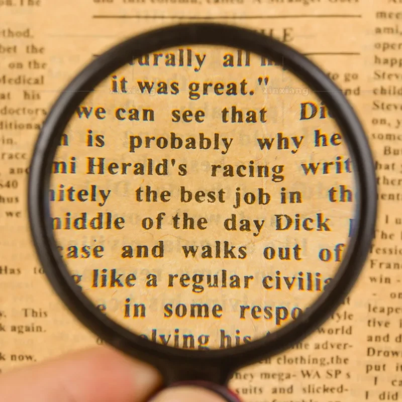 50mm Mini Folding Magnifying Glass with Leather Case 4–8X Portable