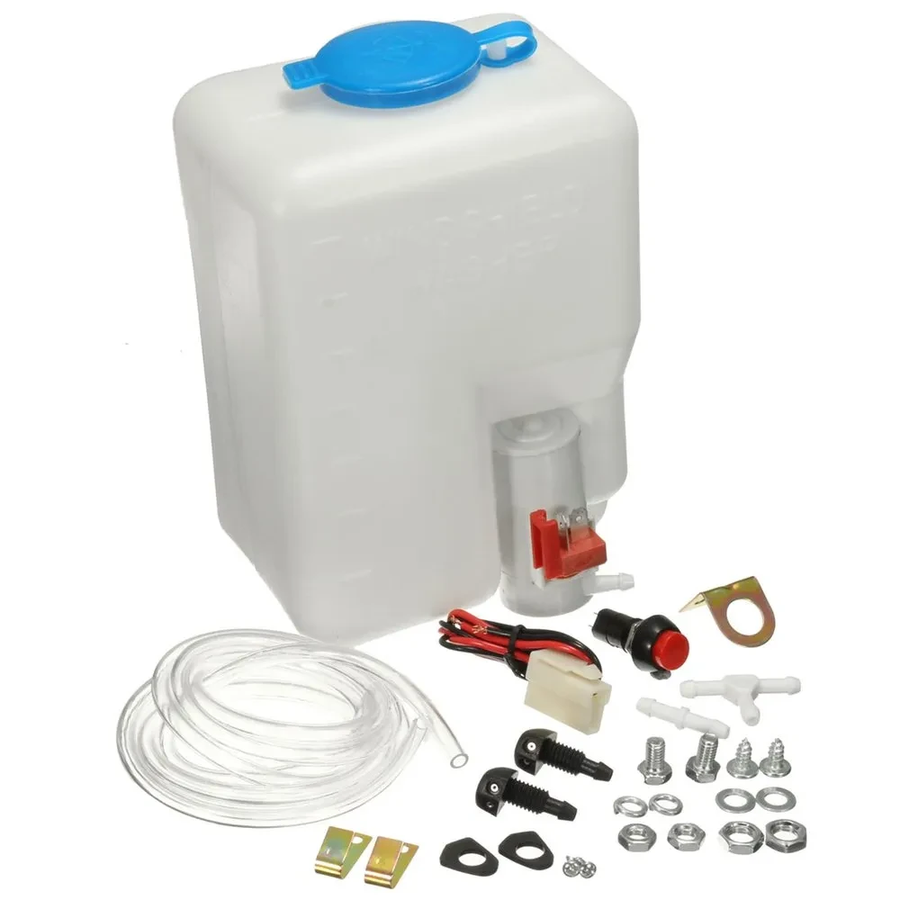 1.5L Car Windshield Washer Bottle Reservoir Pump Kit 12V Universal