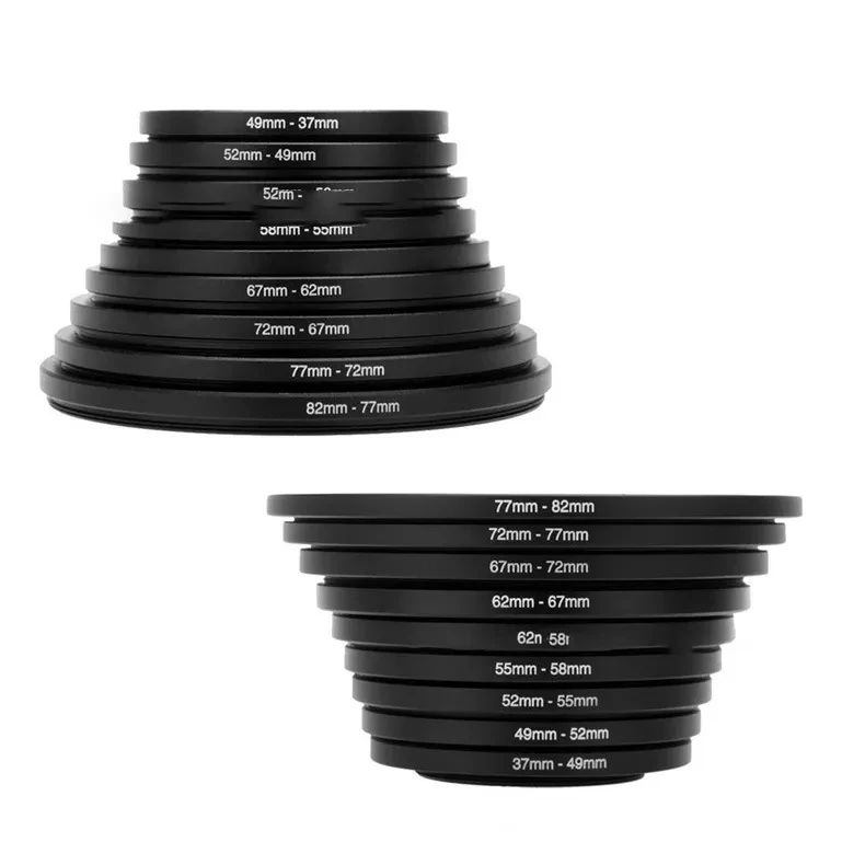Micro-Photo 9-Piece Filter Adapter Ring Set UV Lens Step-Up/Down