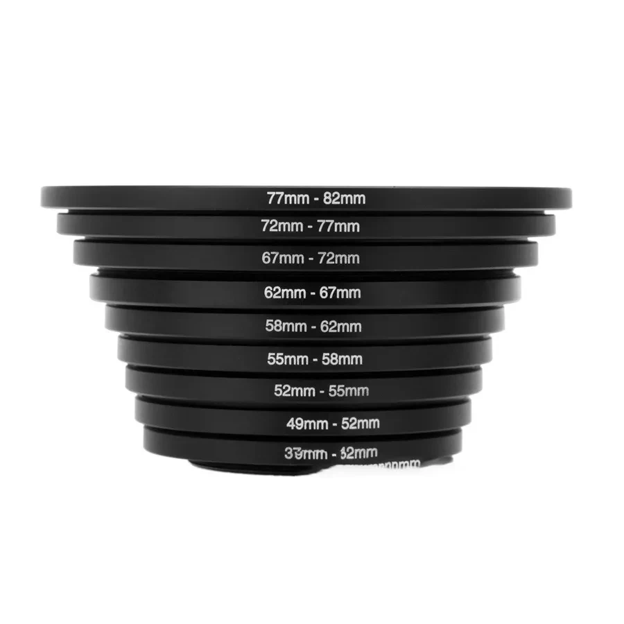 Micro-Photo 9-Piece Filter Adapter Ring Set UV Lens Step-Up/Down