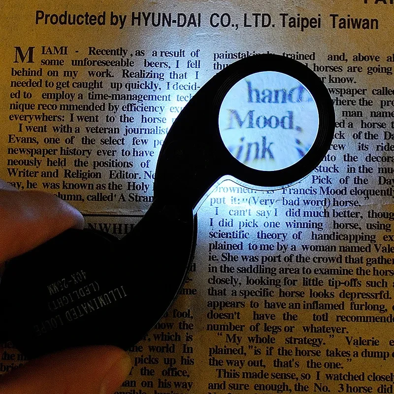 40X HD Jade Identification Magnifying Glass Jewelry Loupe Black