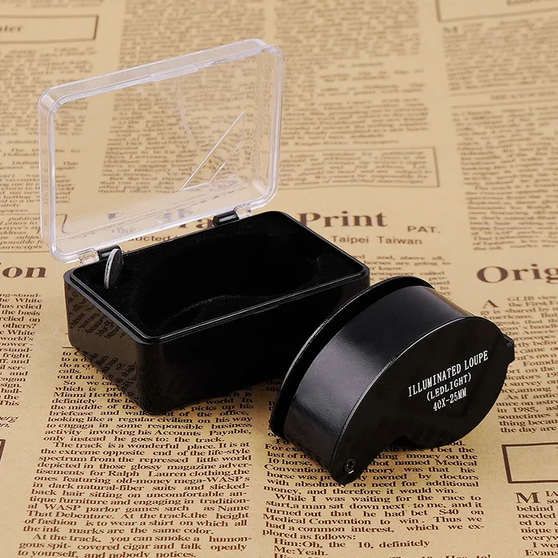 40X HD Jade Identification Magnifying Glass Jewelry Loupe Black