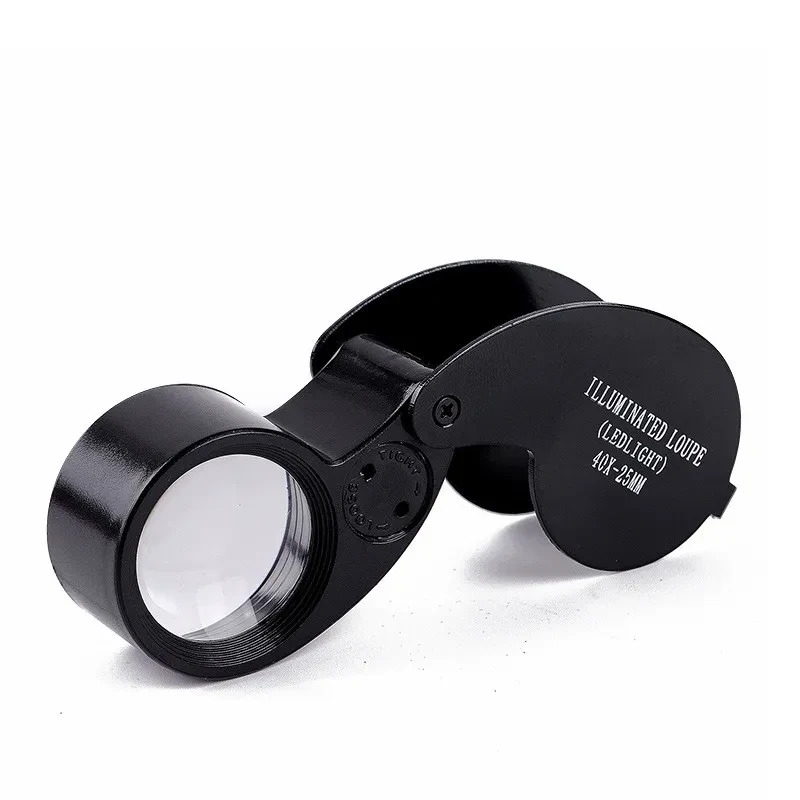 40X HD Jade Identification Magnifying Glass Jewelry Loupe Black