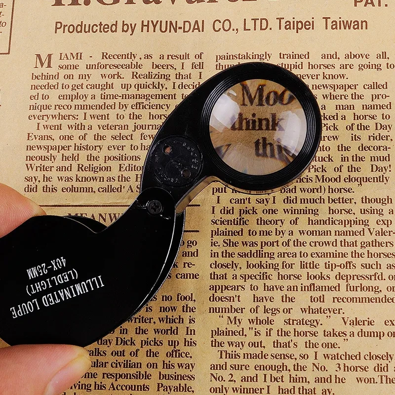 40X HD Jade Identification Magnifying Glass Jewelry Loupe Black