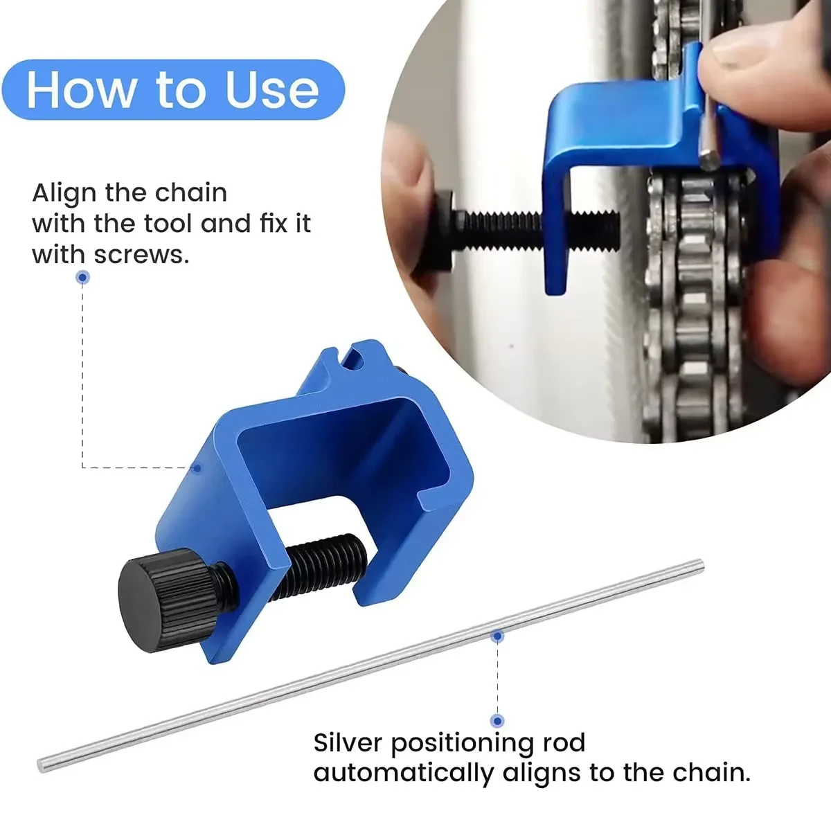 Motorcycle Chain Alignment Tool Aluminum Alloy Universal Blue