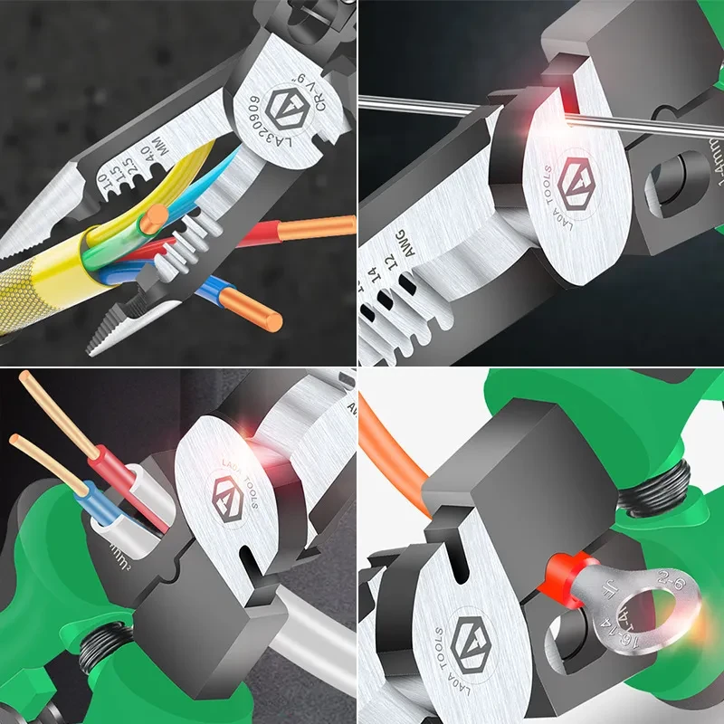 6-in-1 Needle Nose Pliers – Wire Stripper, Cutter & Crimper Tool