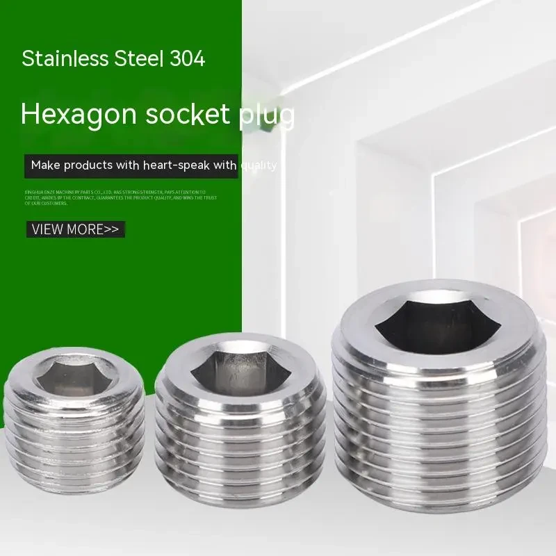 Stainless Steel 304 Hexagon Pipe Plug – Multi-Spec Bulkhead Fitting