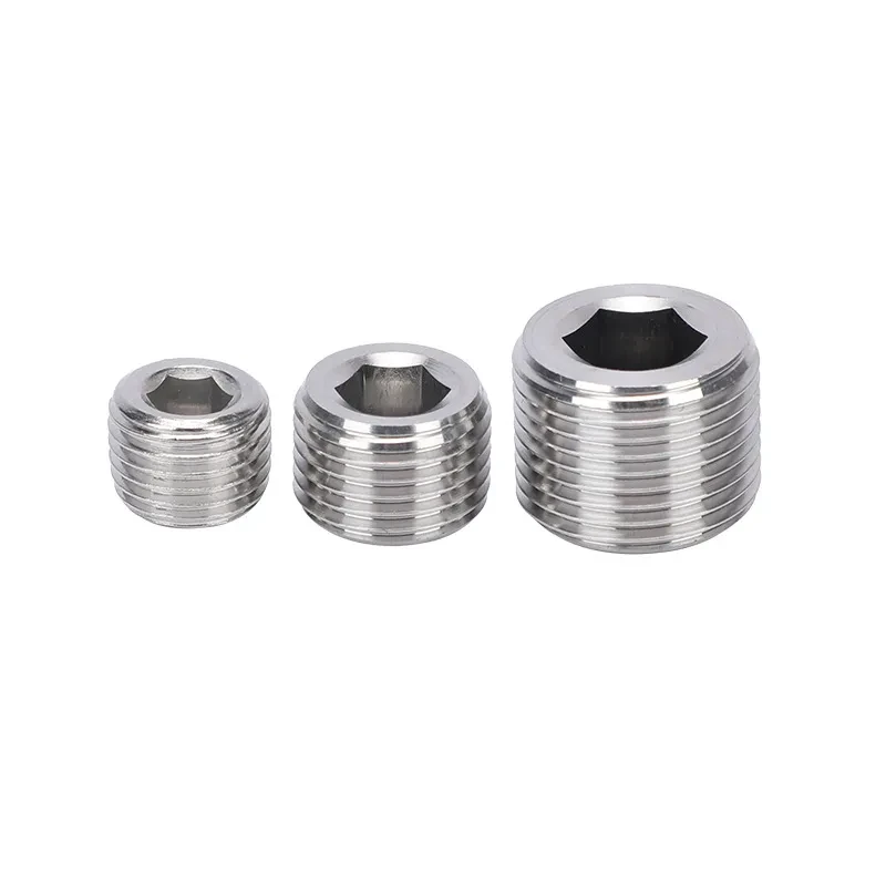 Stainless Steel 304 Hexagon Pipe Plug – Multi-Spec Bulkhead Fitting