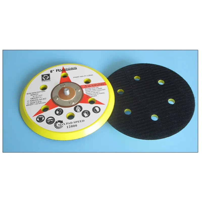 6-Inch 6-Hole Pneumatic Polishing Pad – Hook & Loop Sponge Tray
