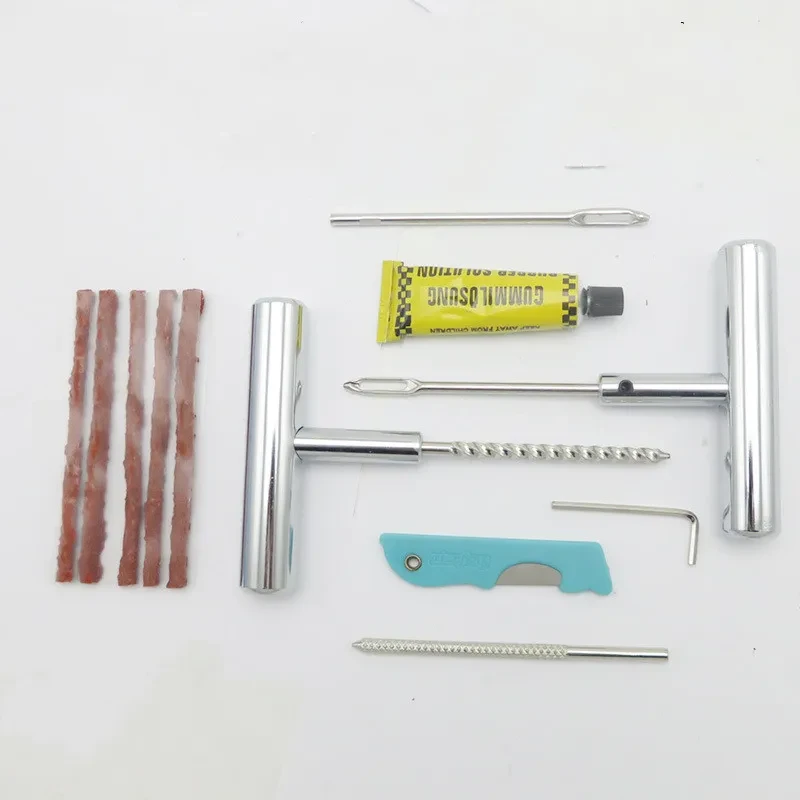 Motorcycle Tire Repair Tool Kit – All-Steel Needle with Accessories