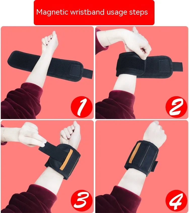 15 Grid Magnetic Wristband – Pocket Style Tool Strap for DIY & Repair