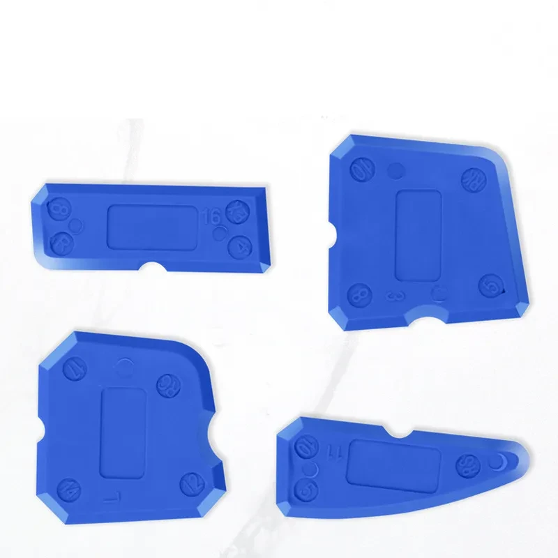 Triangular Silicone Scraper – 4-Piece Glass Glue & Sealant Squeegee Set
