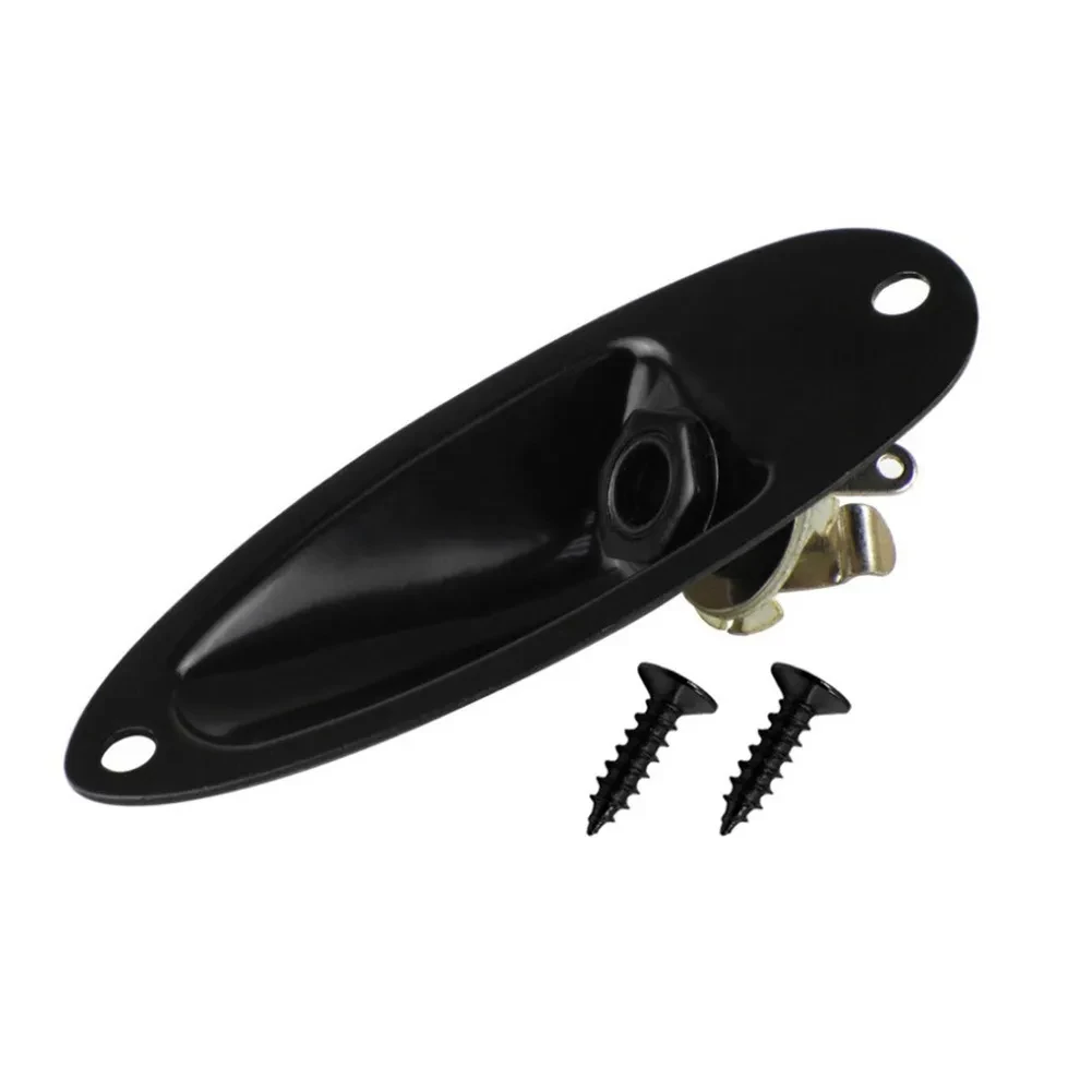 Electric Guitar Jack Socket | ST Boat Style Input Jack Black/Silver