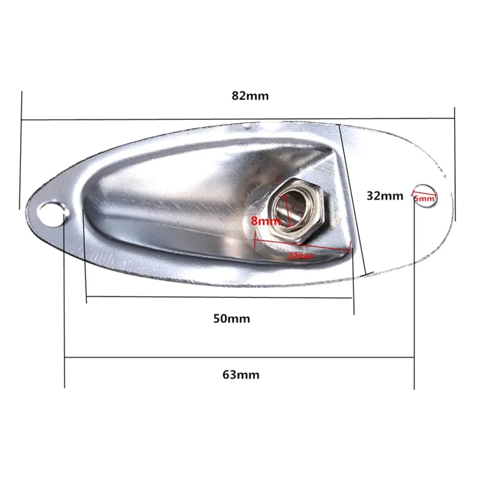 Electric Guitar Jack Socket | ST Boat Style Input Jack Black/Silver