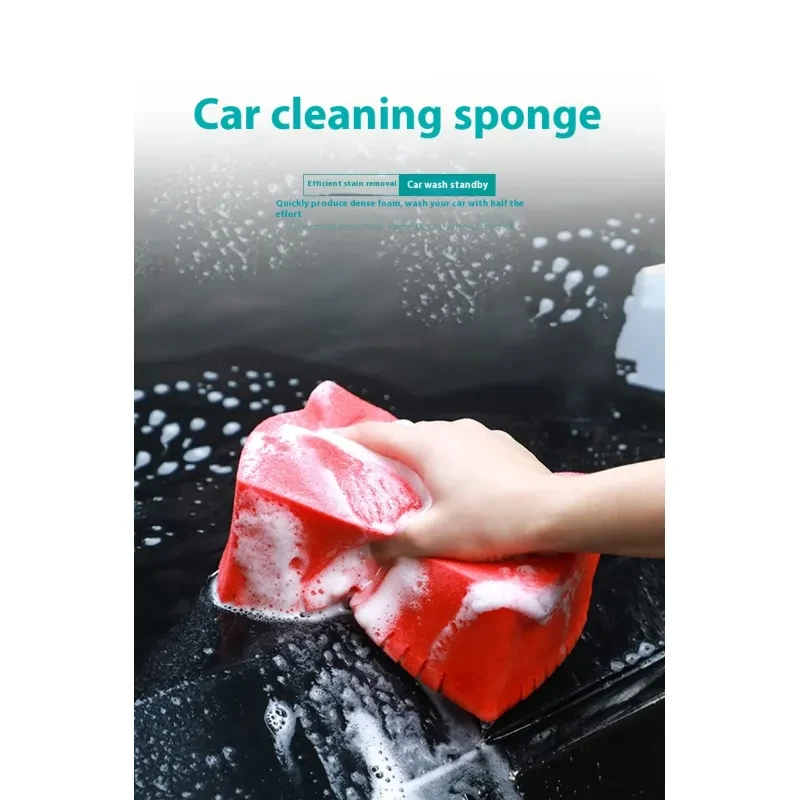 Ultra-Absorbent Red Car Wash Sponge | Wheel Hub & Detailing Cleaner