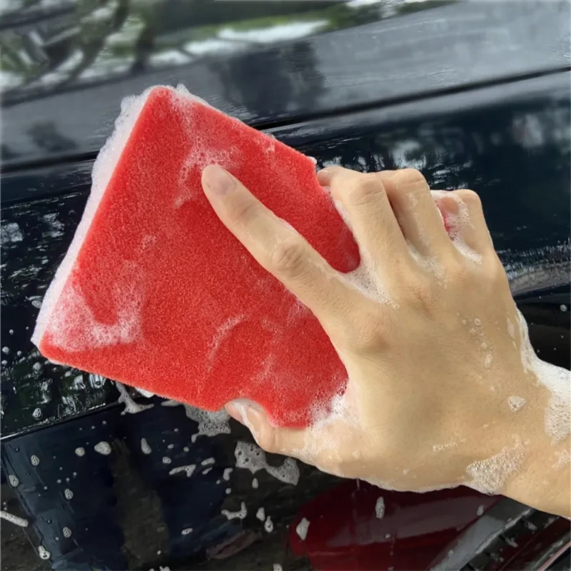Ultra-Absorbent Red Car Wash Sponge | Wheel Hub & Detailing Cleaner