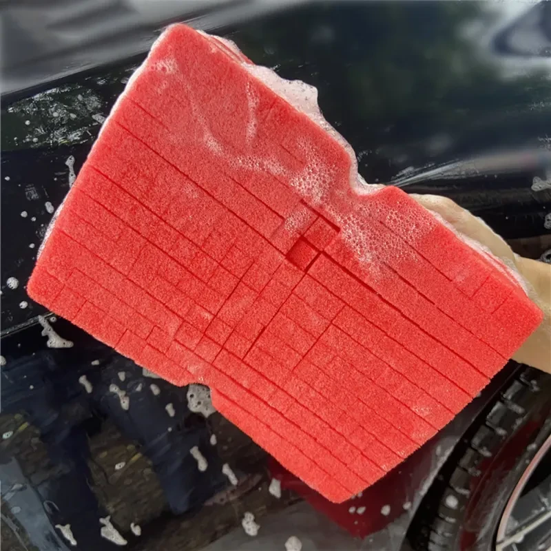 Ultra-Absorbent Red Car Wash Sponge | Wheel Hub & Detailing Cleaner