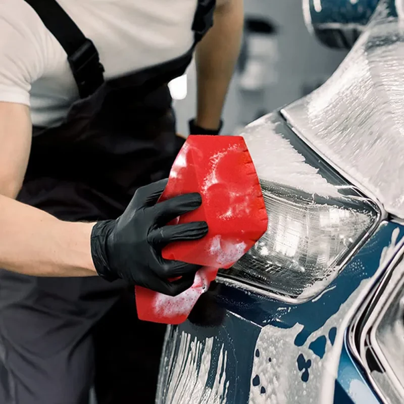 Ultra-Absorbent Red Car Wash Sponge | Wheel Hub & Detailing Cleaner