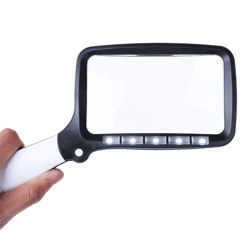 Rectangular Folding Magnifying Glass with LED Light | 2X Handheld