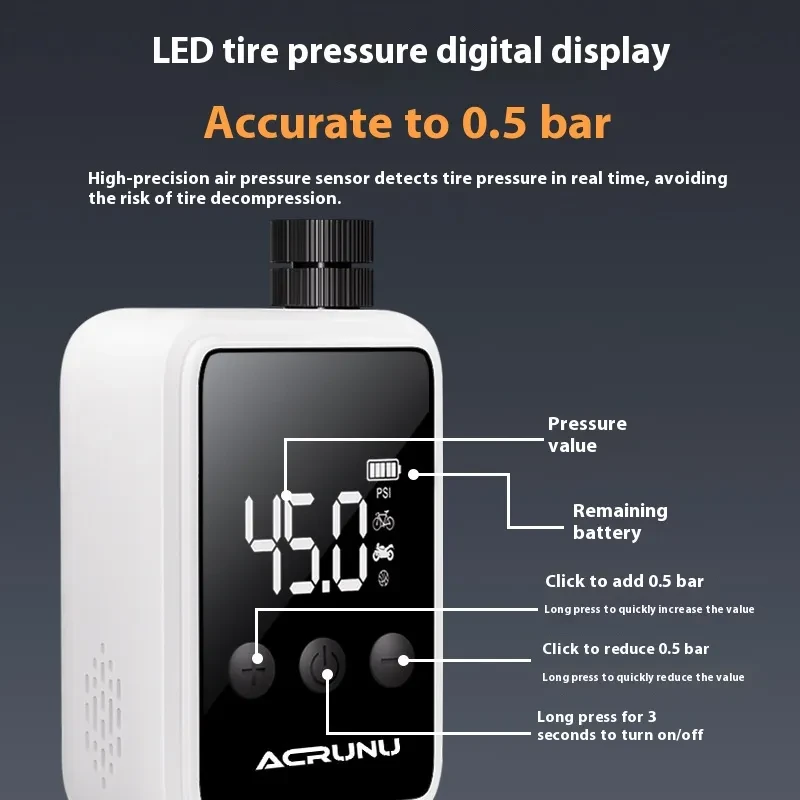 Type-C Rechargeable Air Pump – Compact Digital Inflator for SportsGear