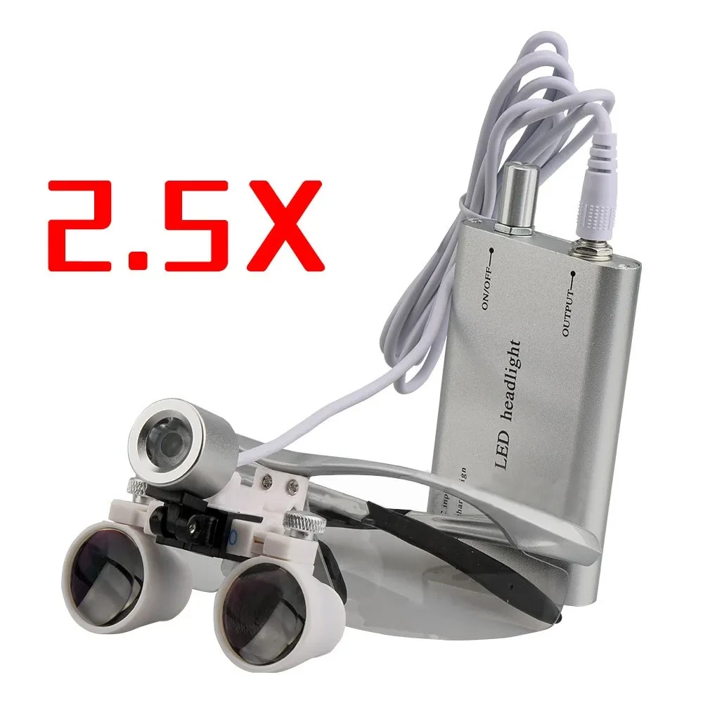 LED Head-Mounted Dental Magnifying Glass | 3.5X Surgical Loupes Kit