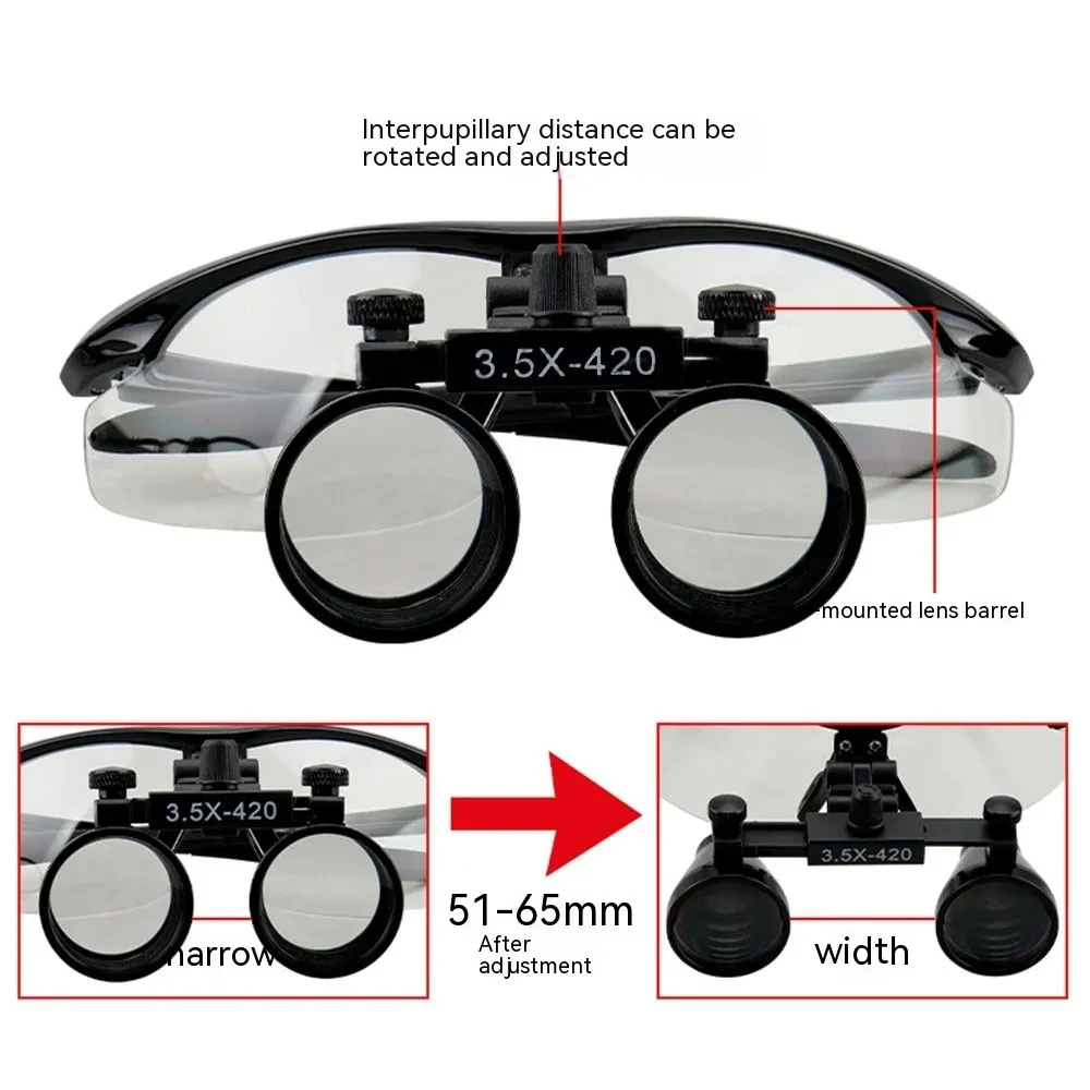 LED Head-Mounted Dental Magnifying Glass | 3.5X Surgical Loupes Kit