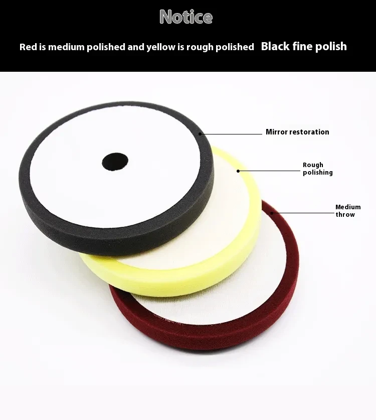 6-Inch Car Polishing Sponge Wheel – Medium & Fine Thick Pad