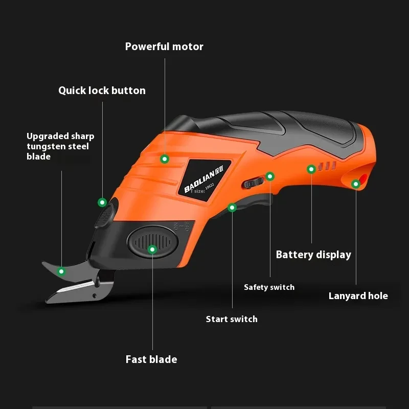 Rechargeable Electric Cloth Cutting Scissors – Lithium Battery