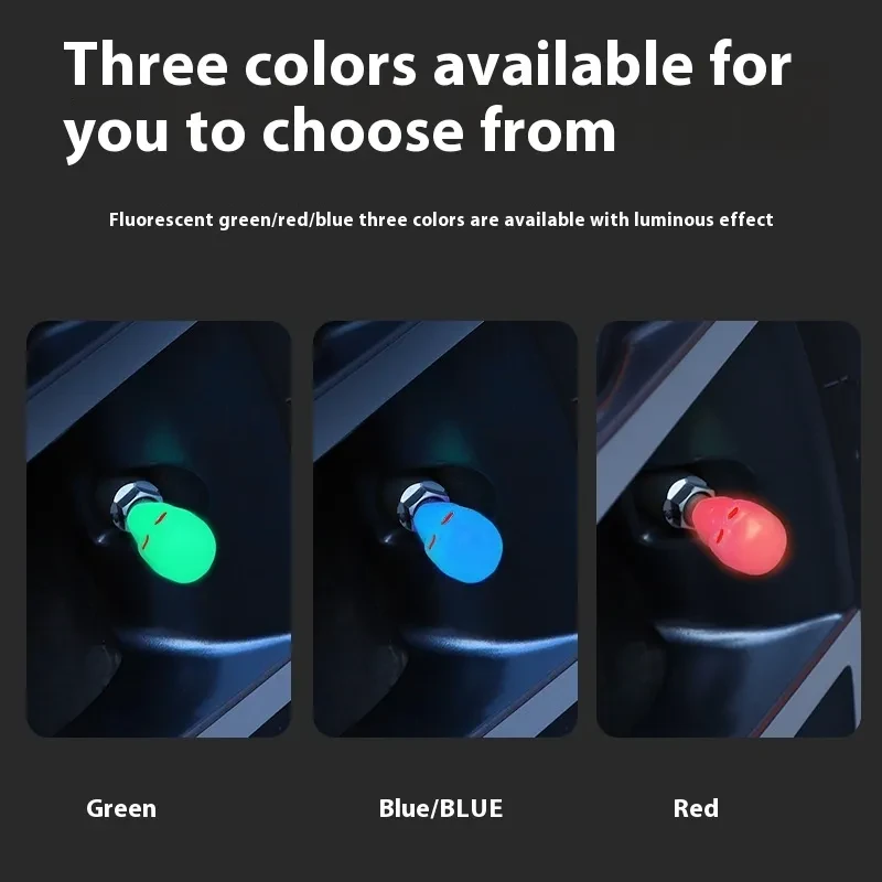 Skull Luminous Tire Valve Caps – Universal Car Wheel Core Covers