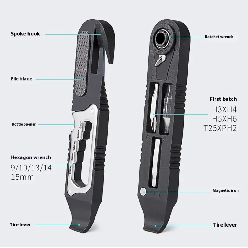 Bicycle Tire Repair Tool β Multifunctional Pry Bar & Ratchet Wrench