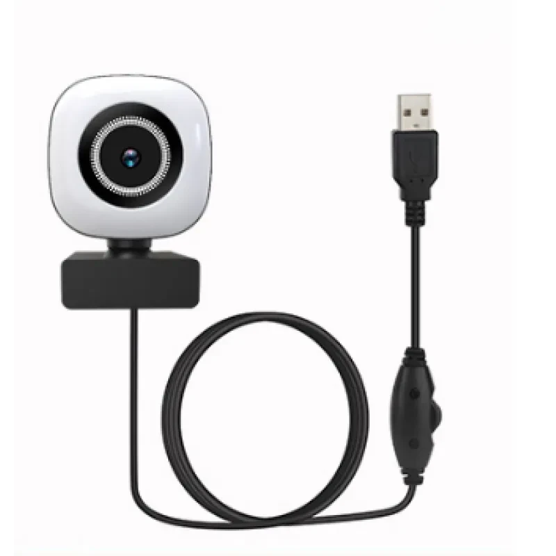 4K HD USB Webcam with Beauty Light & Noise Reduction Mic