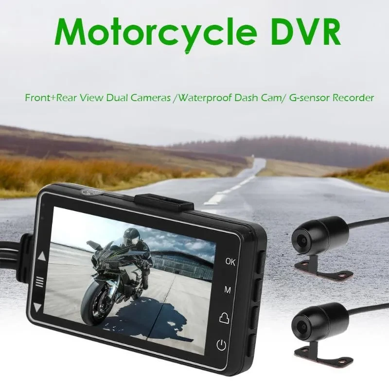 Full HD Motorcycle Driving Recorder with Front & Rear Camera