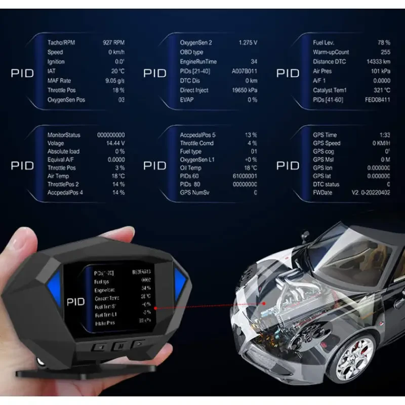 HD LCD Vehicle HUD Head-Up Display with GPS & OBD Support