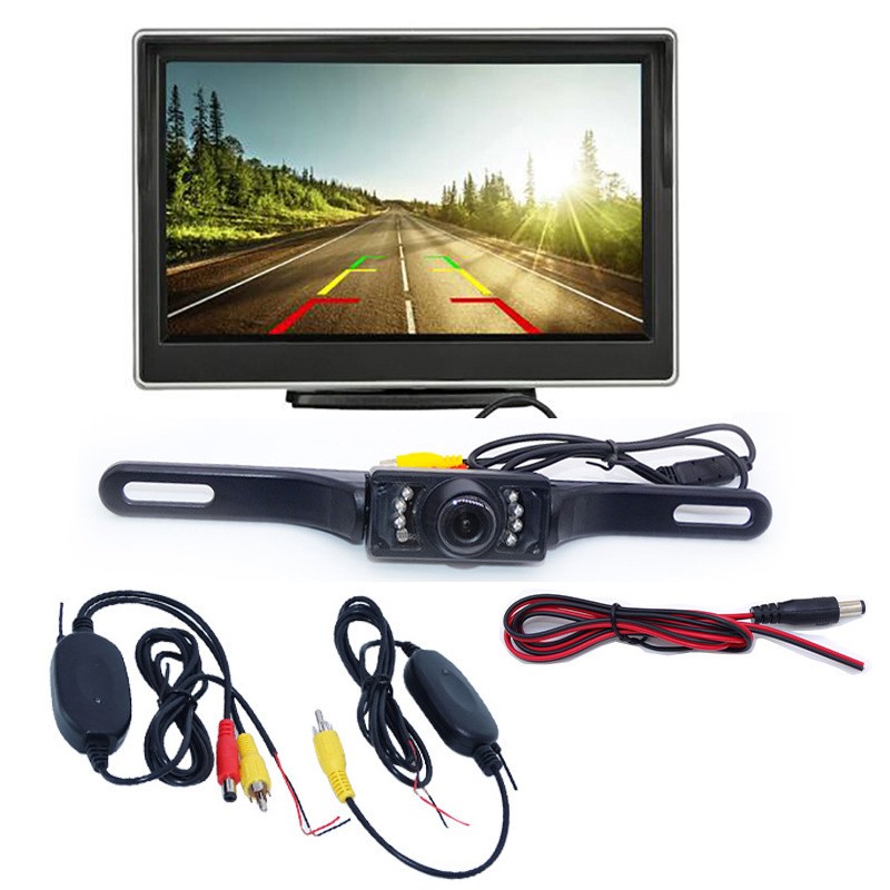 5-Inch HD Wireless Car Display with Suction Cup & Camera