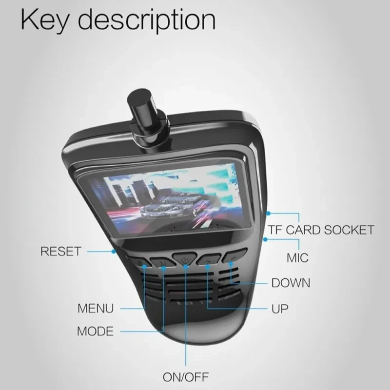 WiFi Dash Cam Full HD Car DVR Recorder with Wide-Angle Lens