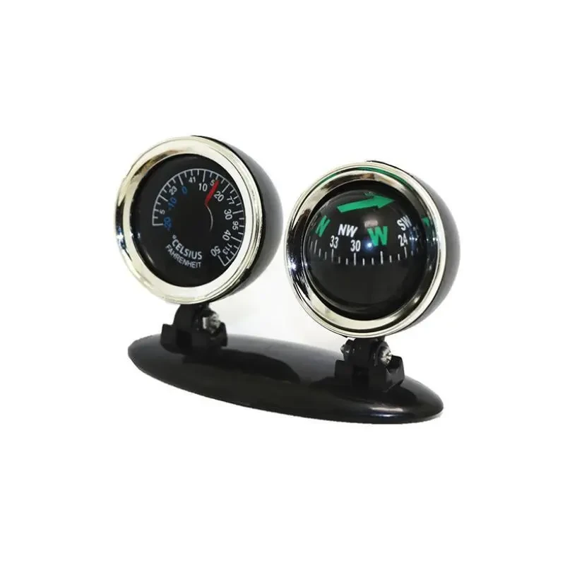 High-Precision Car Compass with Thermometer, Luminous & Waterproof